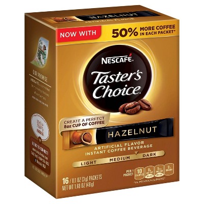 Nescafé Taster's Choice Hazelnut Gourmet Dark Roast Instant Coffee - 16ct