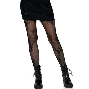 BABYYER Women Tights, Ghost, Barbed Wire, Leopard Print and Python Fishnet Stockings, Halloween Lace Thigh Pantyhose, Two-Piece Set - 1 of 4