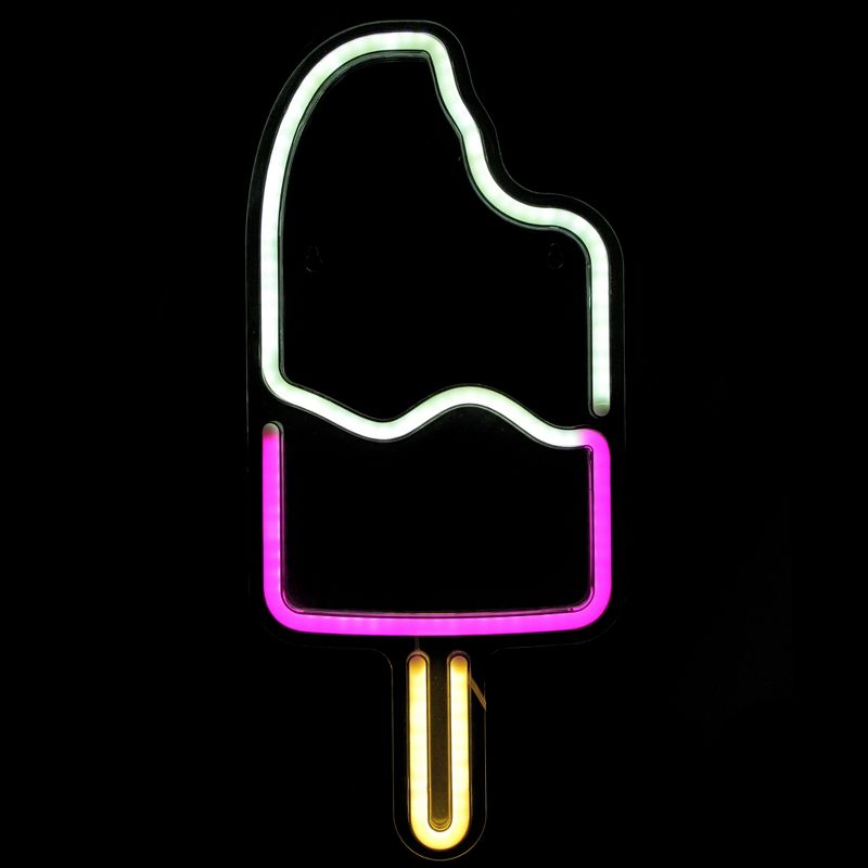 Northlight 17.75" Pink and White Popsicle LED Neon Style Wall Sign, 1 of 4
