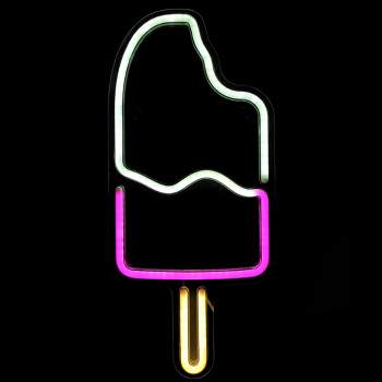 Northlight 17.75" Pink and White Popsicle LED Neon Style Wall Sign