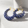 Ross-Simons Carved Lapis Hoop Earrings With 14kt Yellow Gold - 3 of 4