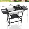 Zevemomo 4 Burner Gas Grill & Griddle Combo with Foldable Side Table, Wheels, Stainless Steel Burners & Hooks, 38,240 BTU for Patio Garden Barbecues - 4 of 4