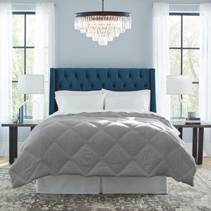 Pointehaven Down Alternative Quilted Diamond Design Double Stitched Oversized Comforter - 1 of 2