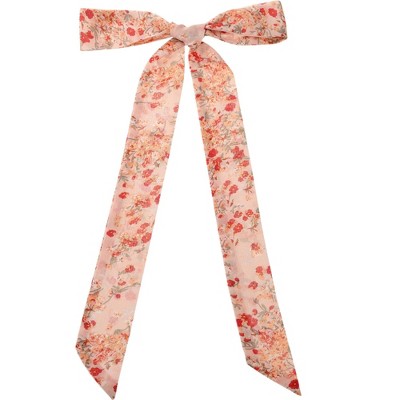 Elerevyo Women's Floral Chiffon Lightweight Skinny Neck Scarf Neckerchief