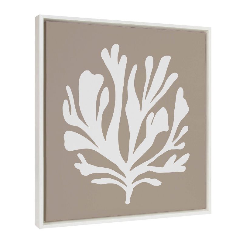 22&#34; x 22&#34; Sylvie Sophisticated Neutral Coral Tan Canvas by Creative Bunch White - Kate &#38; Laurel All Things Decor, 1 of 8