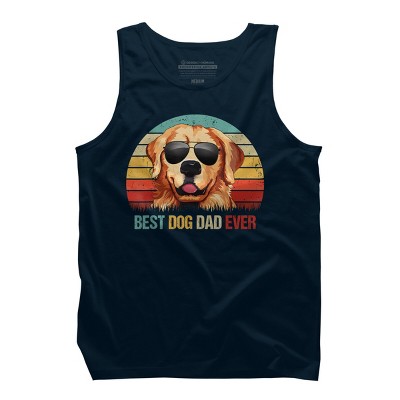 Men's Design By Humans Best Dog Dad Ever Golden Retriever By LuckyCharm99 Tank Top