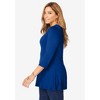 Jessica London Women's Plus Size Stretch Knit Henley Notch Babydoll Tunic - 4 of 4