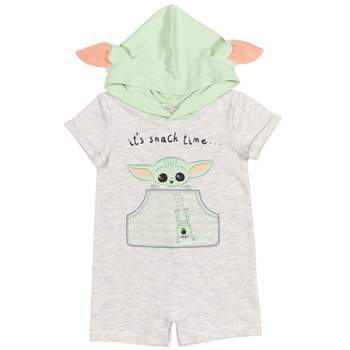 Star Wars The Mandalorian Baby Yoda Costume Short Sleeve Romper Oatmeal 