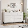 Dresser for Bedroom, 55" Wide Dresser, Freestanding Horizontal Drawer with Storage, Wooden Closet Chest Storage for Living Room, Hallway, Entryway - 3 of 4