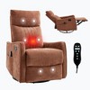 Beige Heat Massage Manual Recliner Chair with Rocker and Swivel in Fabric for Living Room - 2 of 4