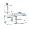 Rayne Nesting Cocktail Table White - Steve Silver Co.: Chrome Frame, Faux Marble Top, 2-Piece Set - 4 of 4