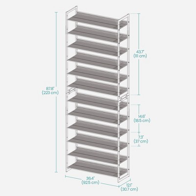 Gold 12-Tier Stackable Metal Shoe Storage Shelf