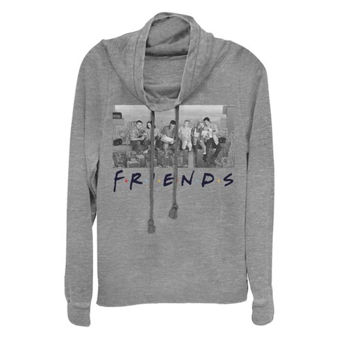 Junior s Friends Besties Skyscraper Photo Cowl Neck Sweatshirt Target