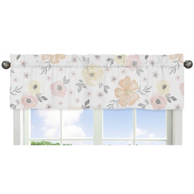 Watercolor Floral Window Valance Yellow/Pink - Sweet Jojo Designs