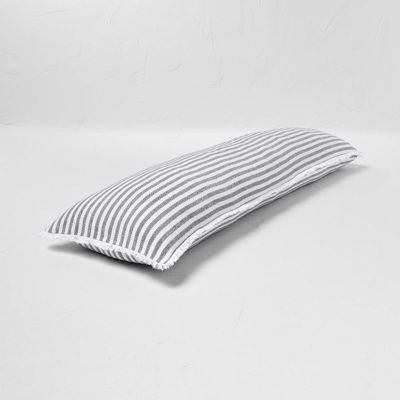 Lumbar Heavyweight Linen Blend Stripe Decorative Throw Pillow - Casaluna™, 3 of 5