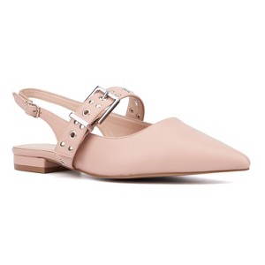 Fashion To Figure Women's Bea Ballet Flat - Wide Width - NUDE, 7 - 1 of 4