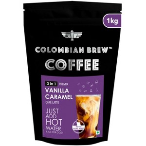 Colombian Brew Vanilla Caramel Caf Latte, Instant Coffee Powder Pre-mix (3 in 1) 1kg - 1 of 4