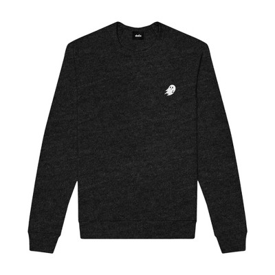 Dalix Ghost Embroidered Crewneck Long Sleeve Sweatshirt Fleece Men