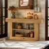 Hommoo 63" Solid Wood 3-Tier Console Table, Narrow Sofa Storage Table for Entryway - 3 of 4