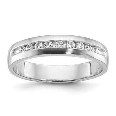 Black Bow Jewelry 4.5mm 14K White Gold 9-Stone 1/4 Ctw Lab Created Diamond Band