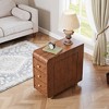 Resenkos 3-Drawer End Table, Stylish Sofa Side Table for Living Room, Bedside, Space-Saving Design, Modern Home Decor, Brown - 2 of 4
