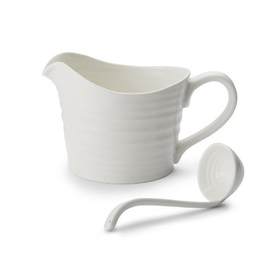 Portmeirion Sophie Conran White Mini Sauce Jug and Ladle Set,1 Pint