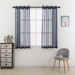 GoodGram Montauk Accents 2 Piece Grommet Top Summery Sheer Voile Window Curtain Panels For Small/Short Windows - 1 of 2