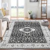 Belgian Wool-Feel Persian Area Rug, Foldable Polyester, Flower Print, Washable, Non-Slip for Hallway, Kitchen, Entryway & Office - 2 of 4