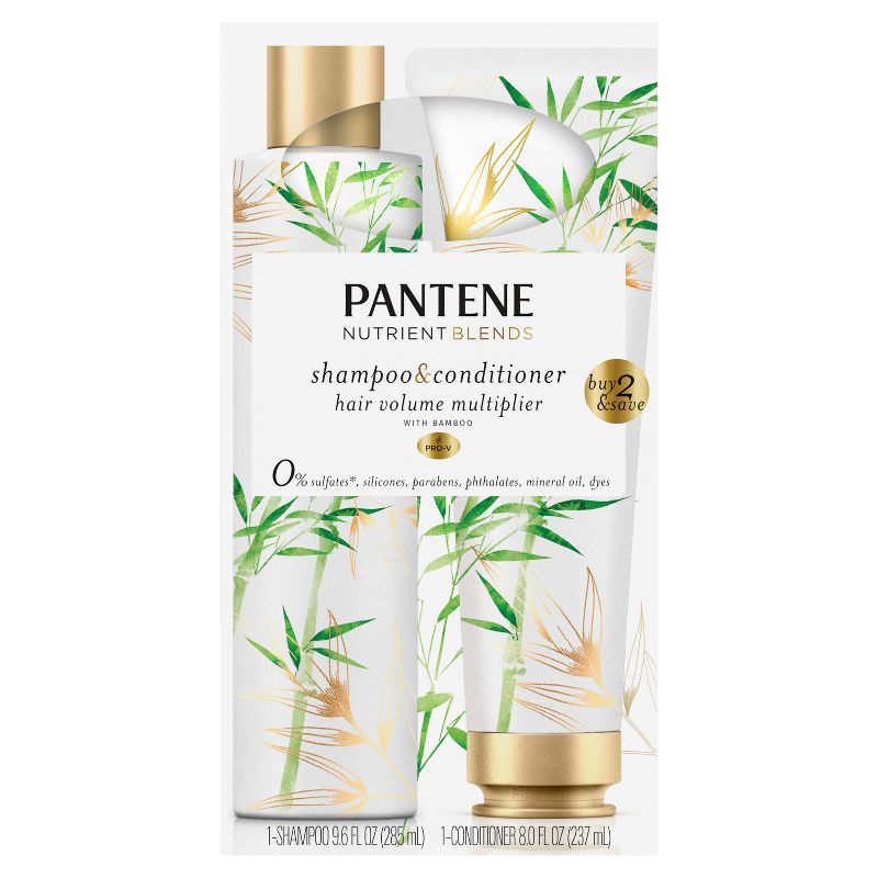 Pantene Nutrient Blends Silicone Free Bamboo Shampoo and Conditioner Dual Pack - 17.6 fl oz, 3 of 12