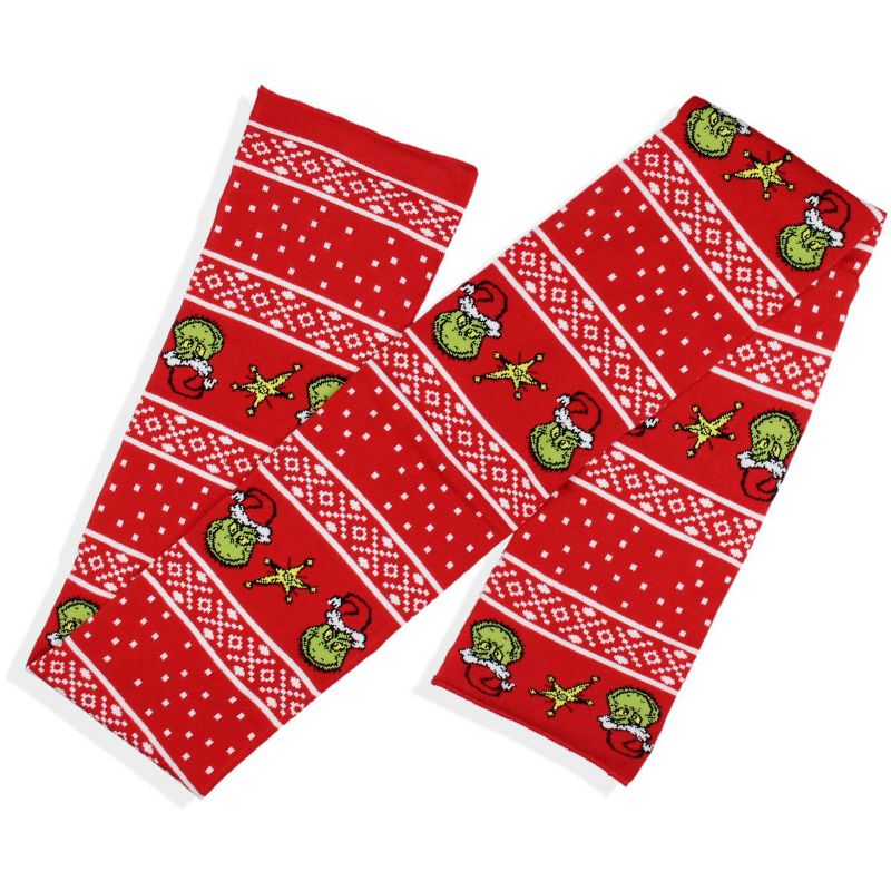 Dr. Seuss How The Grinch Stole Christmas Knit Scarf Red, 1 of 5