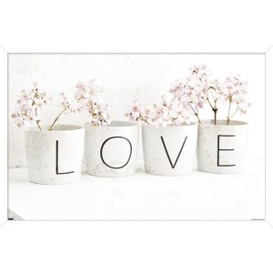 Trends International Tom Quartermaine - Love Blossom in Cups Framed Wall Poster Prints - 1 of 4