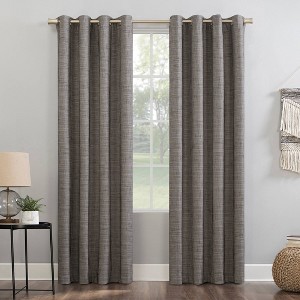 Kline Burlap Weave Thermal 100% Blackout Grommet Top Curtain Panel - Sun Zero - 1 of 4