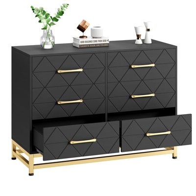 6 Dresser Bedroom with Large Capacity, Chest of Drawers Wooden Dresser with Metal Handle, Dresser for Bedroom,Living Room,Hallway