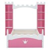 TIRAMISUBEST Castle-Shaped Wooden Platform Bed with Storage Shelf, Dreamy Twin Size Bed Frame for Kids Bedroom - 4 of 4