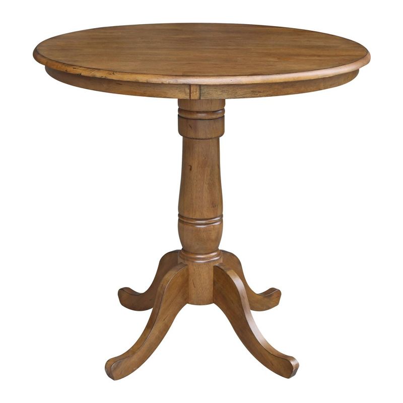 36" Round Top Pedestal Table - Pecan - International Concepts, 1 of 7