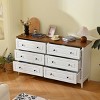 Modern 6 Drawer Dresser, 55.5" Wide Wood Chest with Metal Handles, Storage Organizer for Bedroom Hallway Entryway-3irtyhousy - 2 of 4