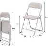 Foldable Dining Chair with Cushion, Steel Frame - Indoor/Outdoor Use for Home & Office, Non-Slip Feet - 3 of 4