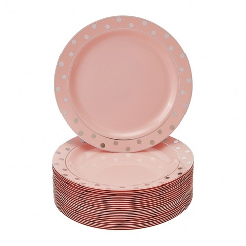 Pink and outlet gold plastic plates