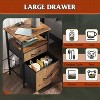 GALAXHERO Nightstand Set of 2 with Charging Station, End Table with 2 Fabric Drawers for Storage, Small Bedroom Dresser, Side Table for Living Room - 4 of 4