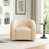 SEYNAR Modern Glam PU Leather 360 Degree Swivel Accent Armchair with Tufted Back - 2 of 4