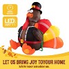Joyfy 6 FT Thanksgiving Turkey Inflatable Decorations, LED Light Up Turkey with Pilgrim Hat, Blow Up Halloween Turkey for Outdoor Yard Garden Decor - 3 of 4