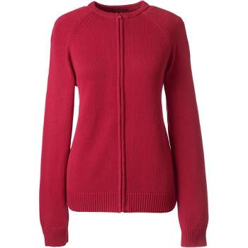 Lands' End School Uniform Women's Cotton Modal Zip-front Cardigan Sweater