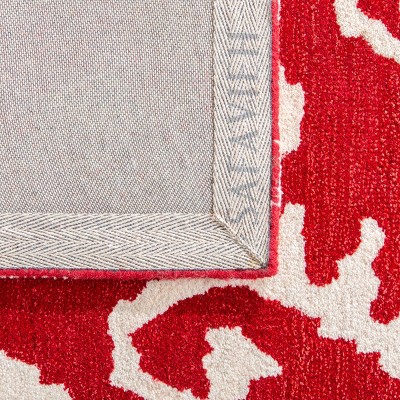 Wyndham Red and Ivory Hand-Tufted Wool Area Rug 5' x 8'