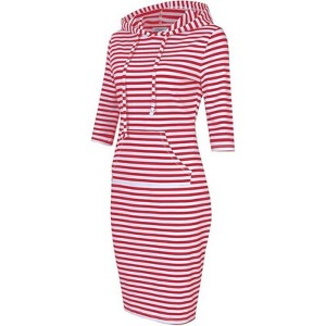 Coolmee Women's Casual Pocket Slim Pullover Maxi Hoodie Dress - 1 of 4
