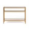 42" 3-Shelf Metal Gold Console Table with Glass Shelves - Henn&Hart - 3 of 4