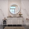 Keonjinn Metal Framed LED Round Frontlit Bathroom Vanity Wall Mirror, 3 Color Temperatures Dimmable, Anti-Fog - 2 of 4