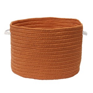 Colonial Mills Colorful Braided Toy Basket, 20"x20"x12", Paprika - 1 of 1