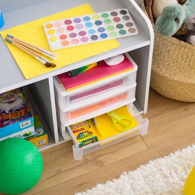 White Clear View Plastic 3-Drawer Desktop Organizer