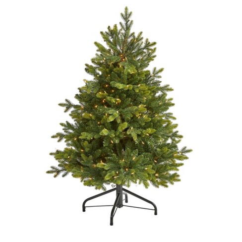 Nearly Natural 4-ft North Carolina Fir Artificial Christmas Tree with 250 Clear Lights and 1003 Bendable Branches - image 1 of 4