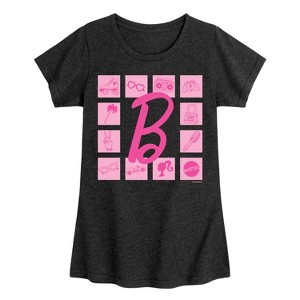 Girls' - Barbie - Pink Icons Fitted Short Sleeve Graphic T-Shirt - 1 of 4